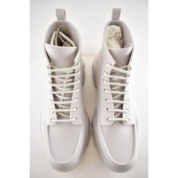 Dior Daniel Arsham Mens Grey Beige Logo Rubber High Top Lace Up Flat Boot 43 10 - Picture 7 of 11